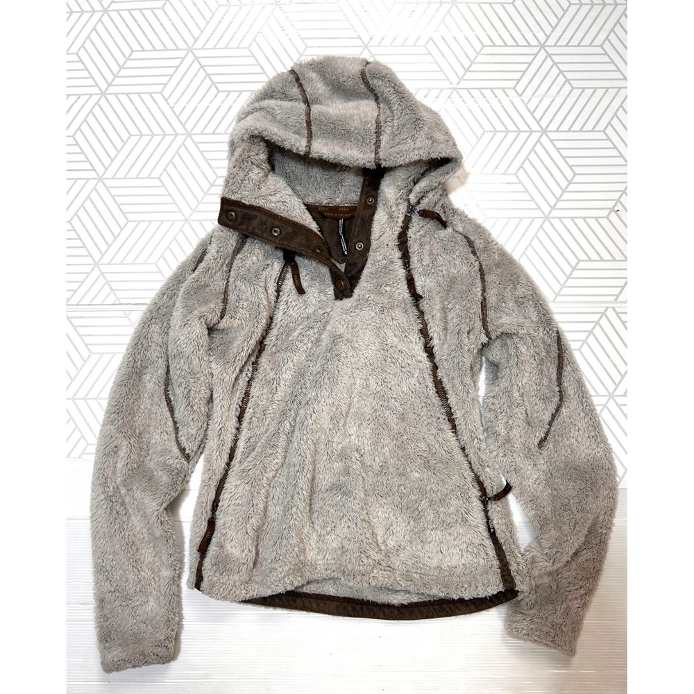 Kuhl Flight Pullover Jacket Sweater Women Size Small Hooded Sherpa c